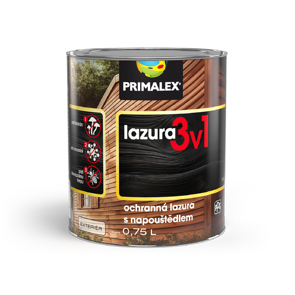 PRIMALEX lazura 3v1 ochranná lazúra na drevo s napúšťadlom exteriér