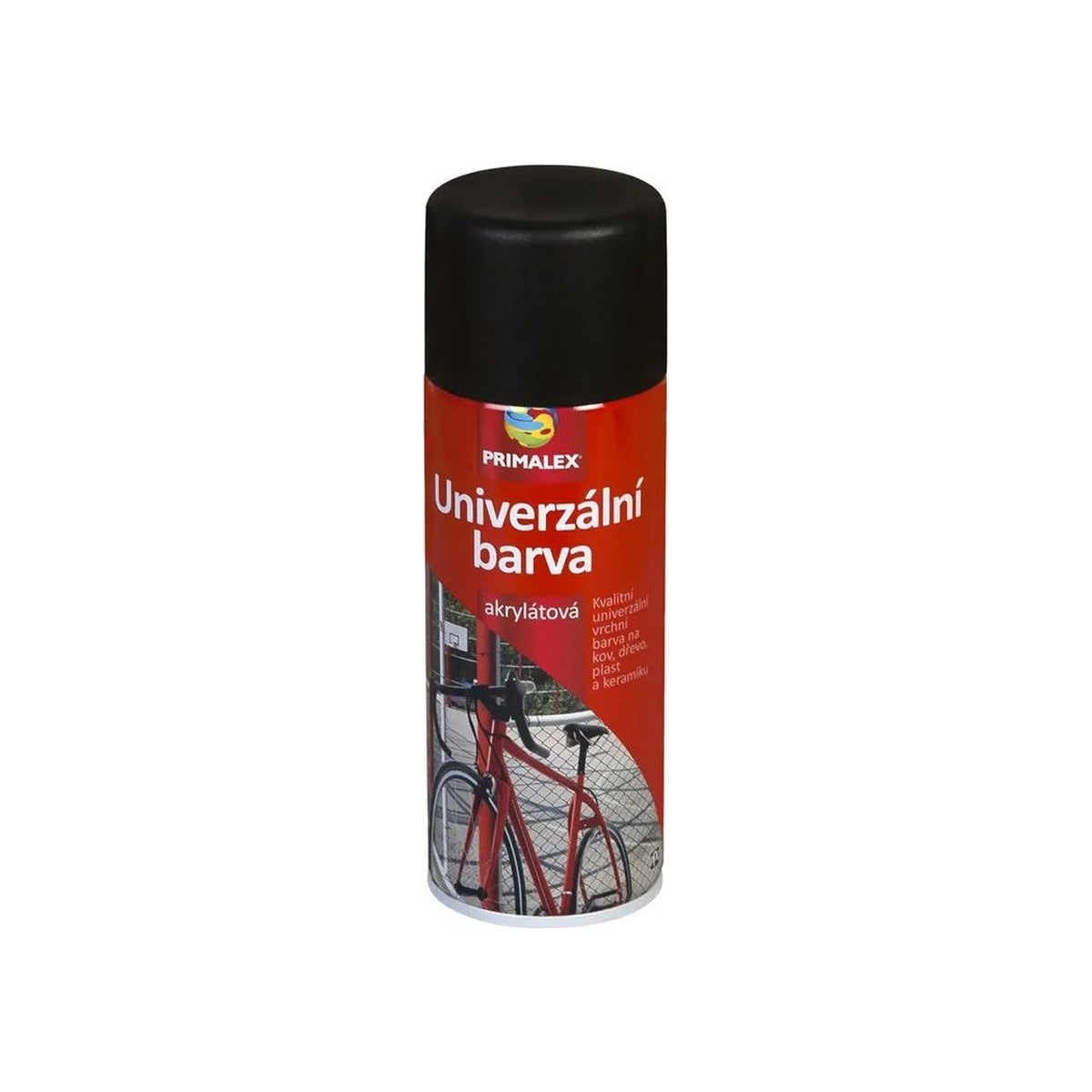 PRIMALEX Rýchloschnúca univerzálna akrylátová farba v spreji 400 ml RAL9005L Lesk Cierna