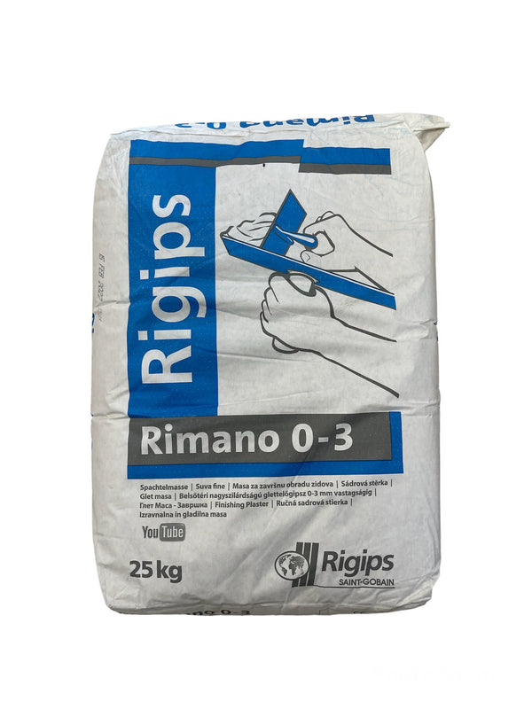 Rigips Rimano 0-3 mm vnútorná sadrová stierka na stenu 25 kg