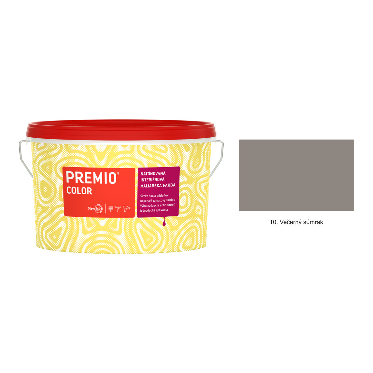 Slovlak PREMIO COLOR natónovaná interiérová maliarska farba na stenu - 10. Večerný súmrak