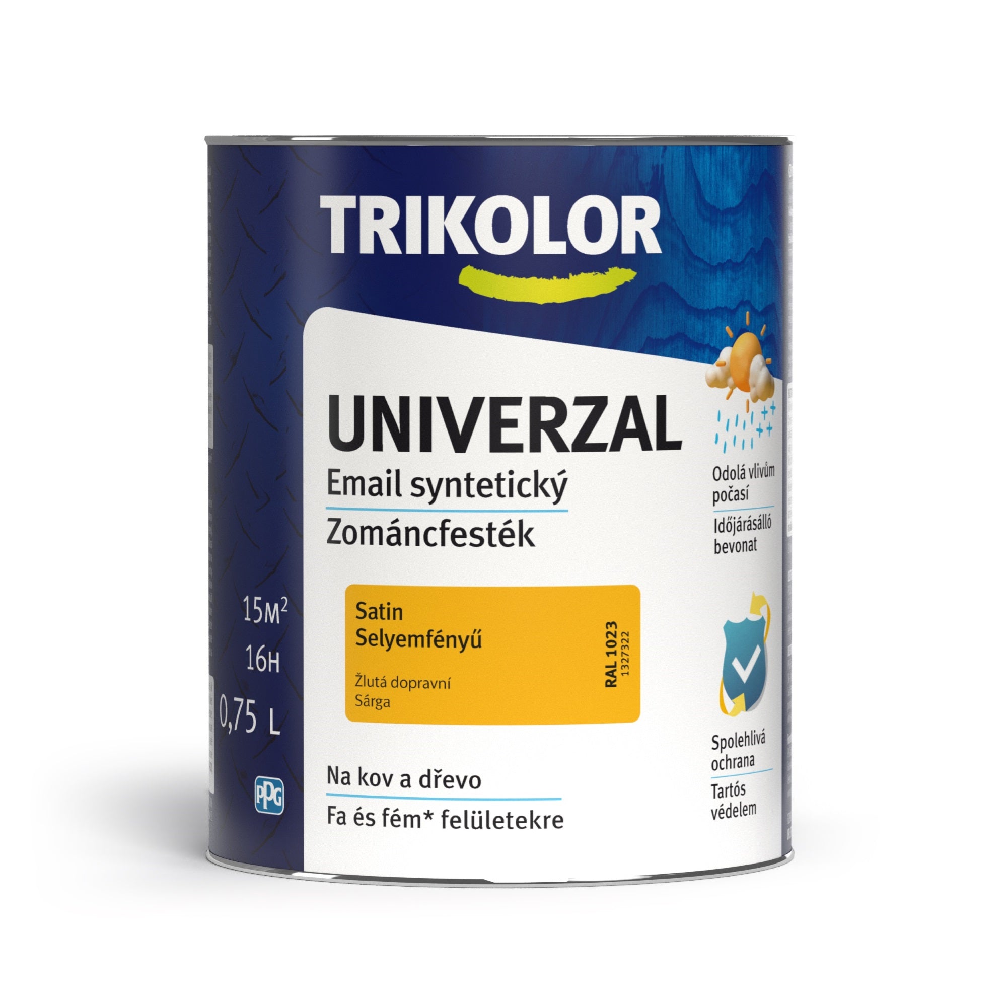 TRIKOLOR UNIVERZAL Email syntetická univerzálna farba na kov a drevo 0,75 l