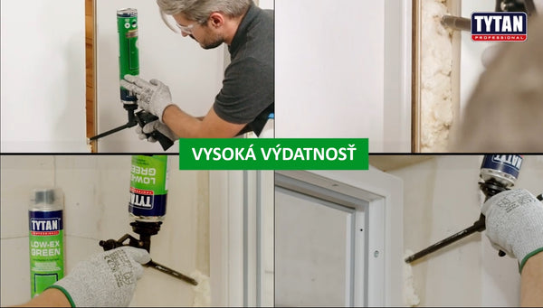 TYTAN LOW-EX GREEN nízkoexpanzná montážna PUR pena 750 ml - použitie, výdatnosť