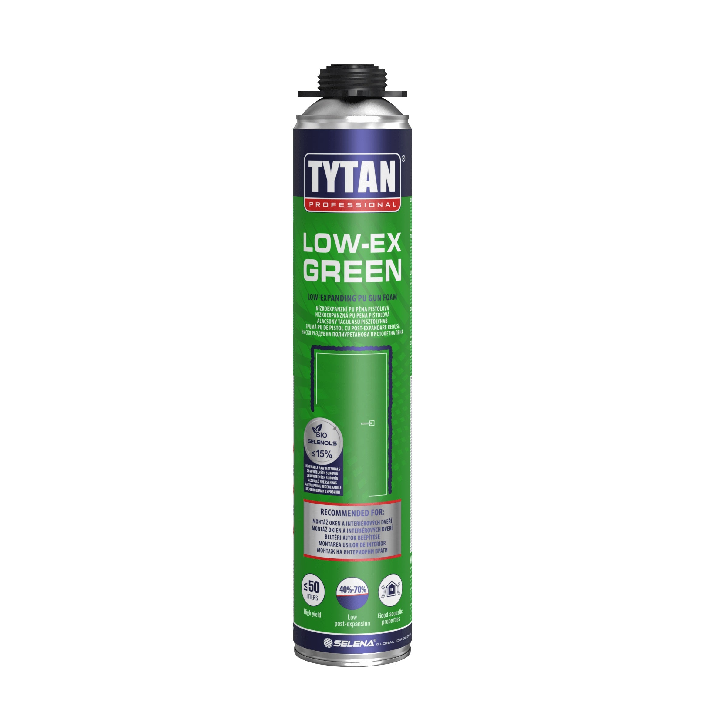 TYTAN LOW-EX GREEN montážna PUR pena pištoľová 750 ml