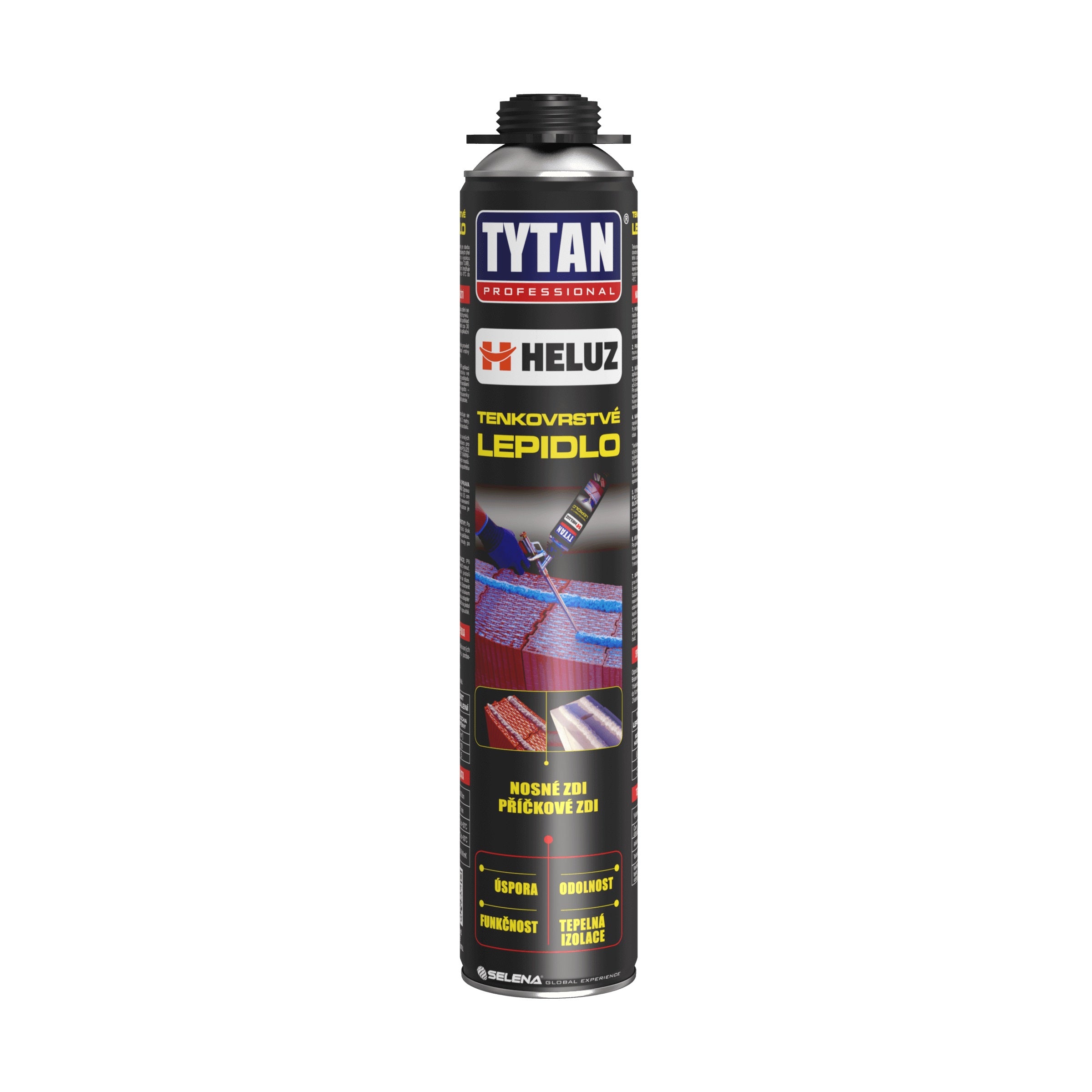 TYTAN HELUZ tenkovrstvové montážne PUR penové lepidlo na murovanie pištoľové 750 ml