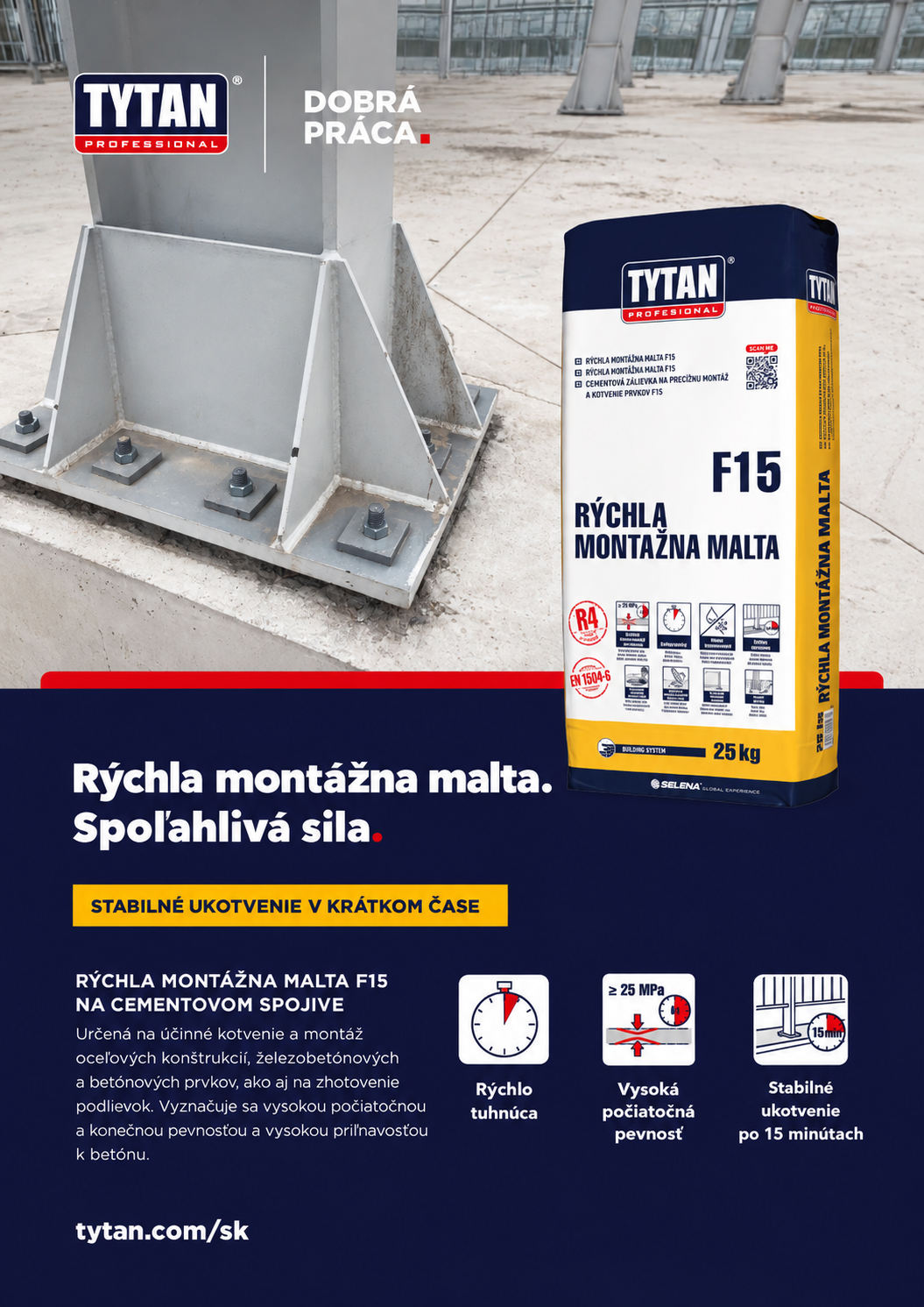 TYTAN PROFESSIONAL Rýchla montážna malta F15 25 kg