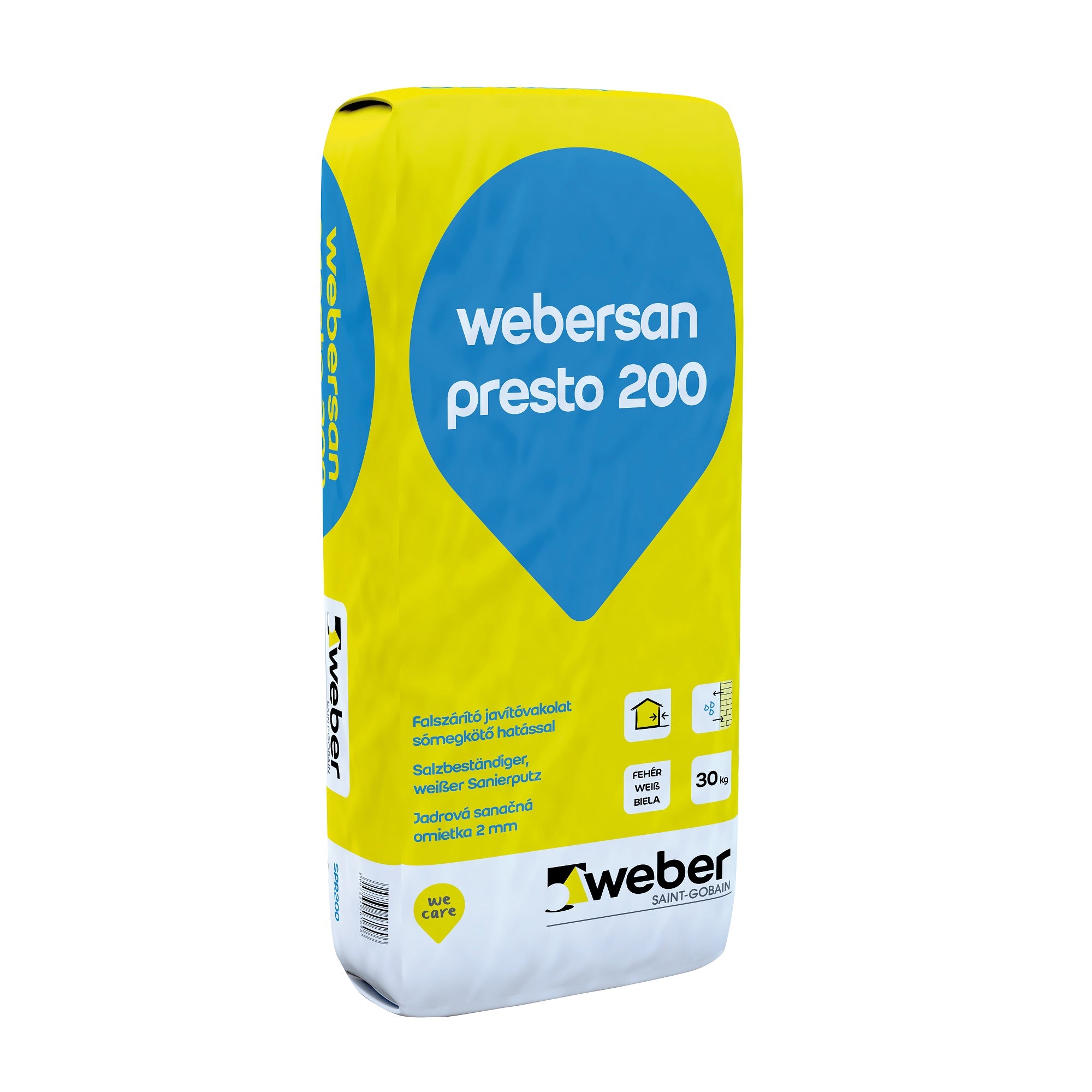 Weber Webersan presto 200 sanačná omietka na vlhké murivo 30 kg