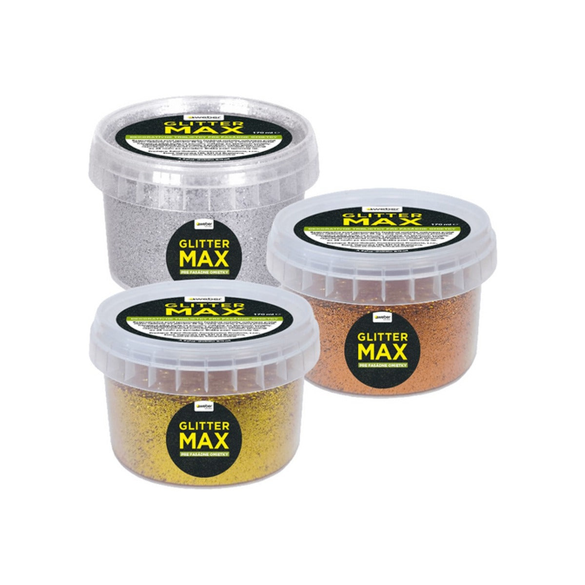 Weber glitter MAX 170 ml - dekoratívne trblietky do fasádnej omietky silver, gold, bronze