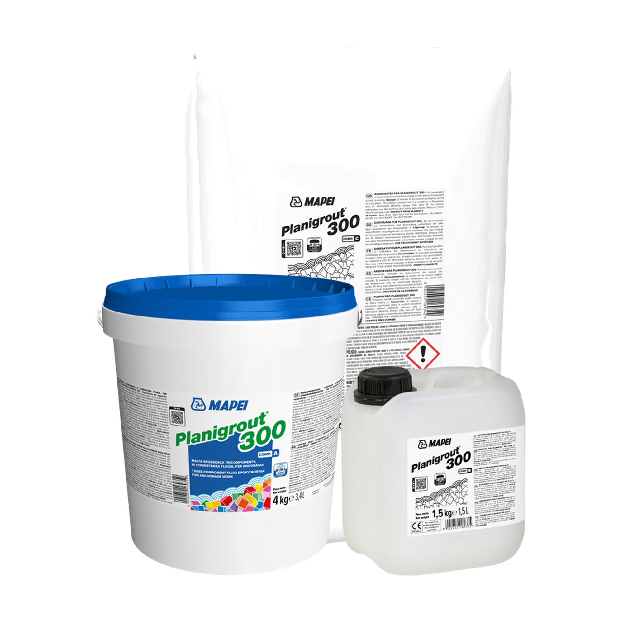 MAPEI Planigrout 300 trojzložková epoxidová malta na kotvenie prvkov a opravy betónu 30,5 kg
