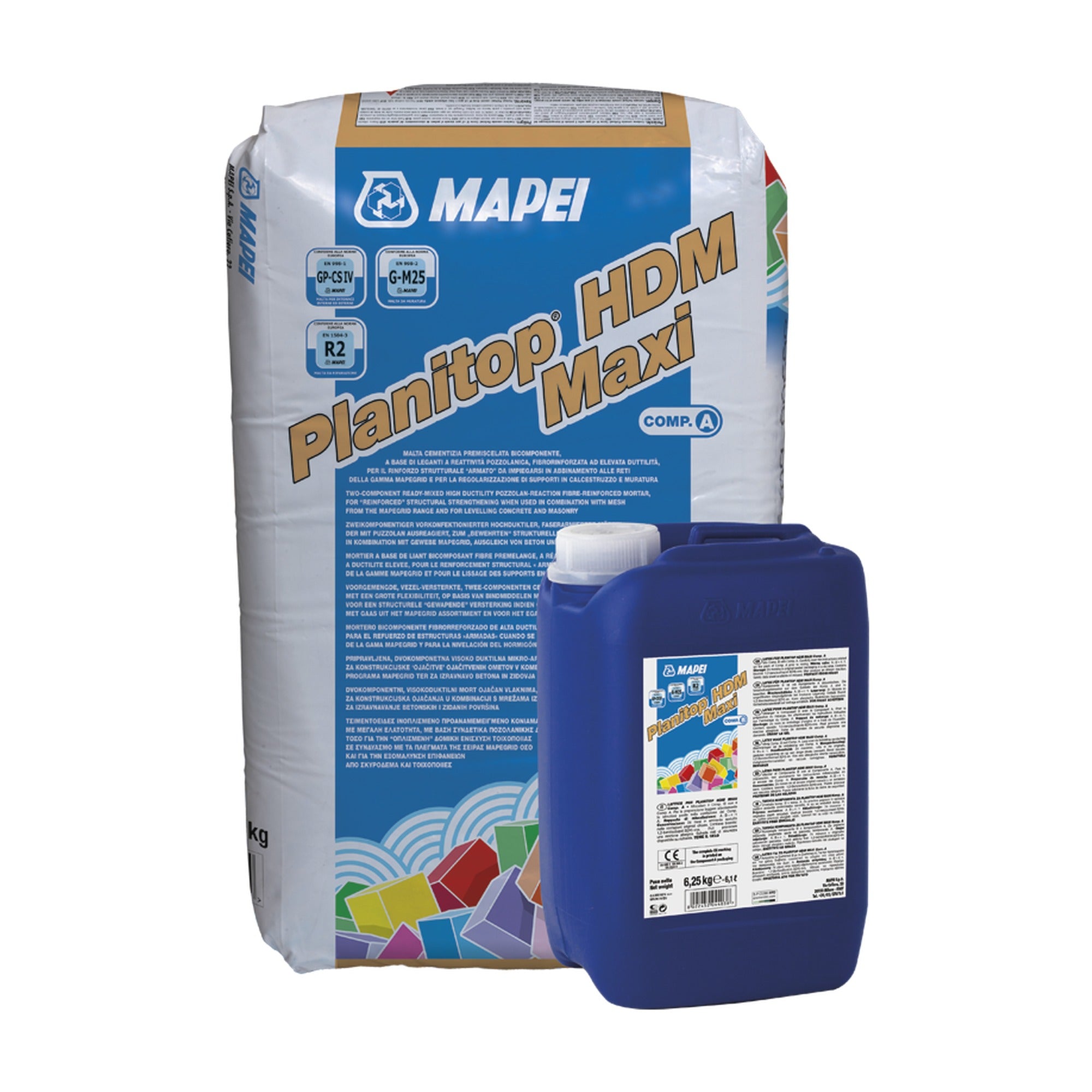 MAPEI Planitop HDM Maxi dvojzložková vláknami vystužená cementová malta 31.25 kg (zložka A 25 kg + zložka B 6.25 kg)