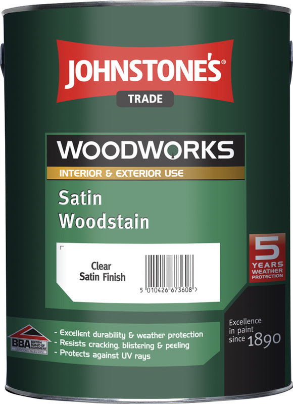 JOHNSTONE'S Satin Woodstain hrubovrstvá lazúra na drevo bezfarebná