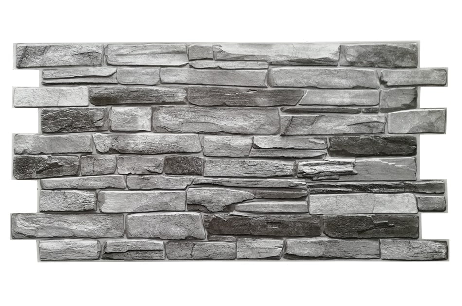 3D PVC obkladový panel 98 x 50 cm - Gray Stone kamenná bridlica šedá