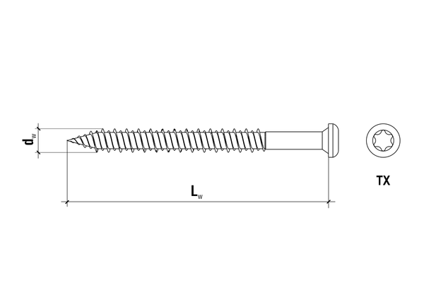 ETANCO GTHD Ø6,3 mm TX-25 samorezná izolačná skrutka do betónu a dreva